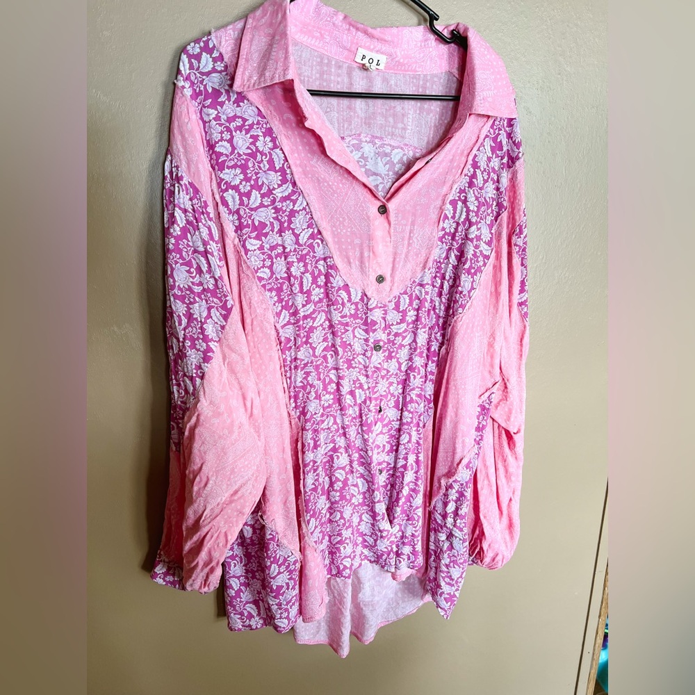 POL Pink Floral Blouse
